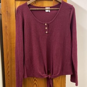 Paper Crane waffle knit Henley